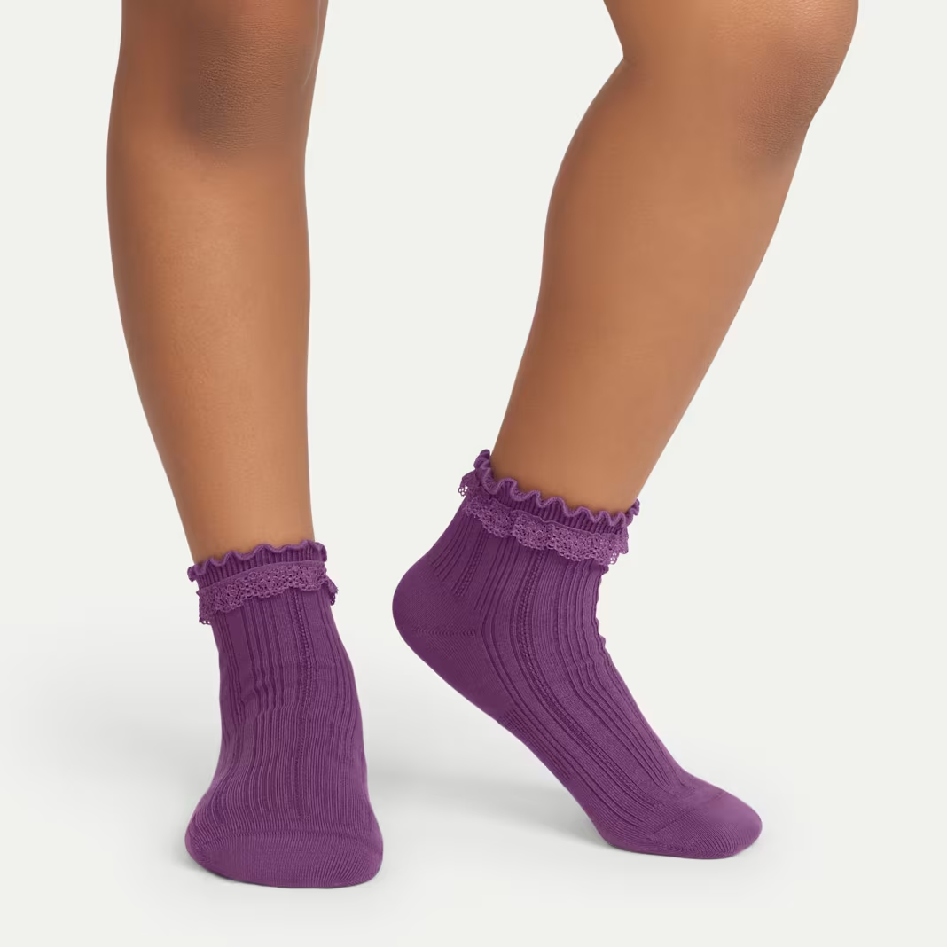 Youth Ruffle Rib Quarter Sock 8-Pack
