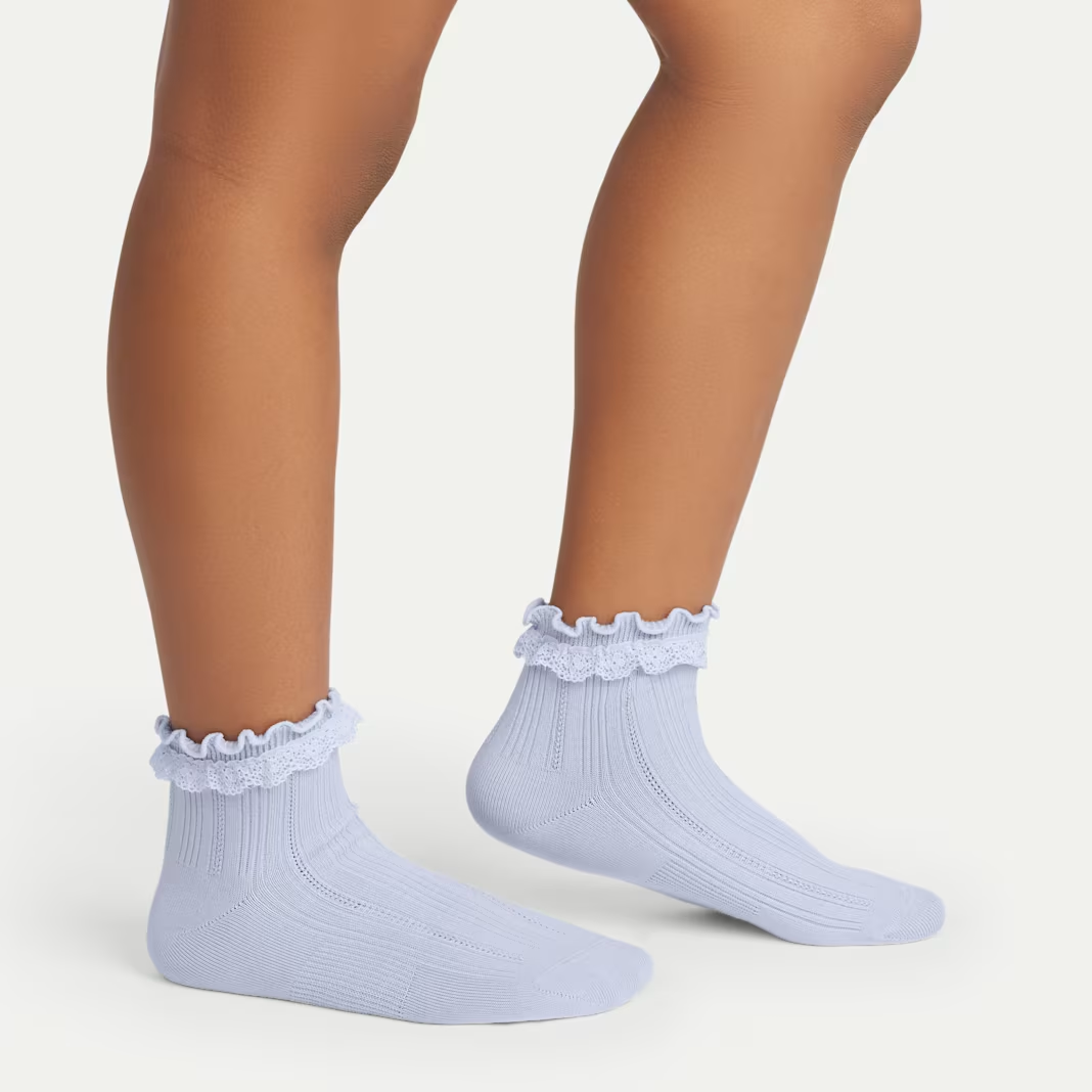 Youth Ruffle Rib Quarter Sock 4-Pack