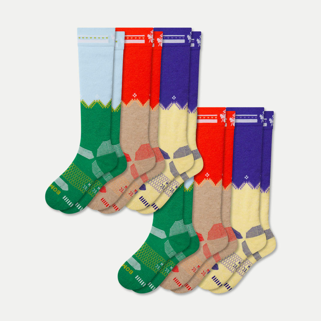 Youth Full-Cushion Merino Wool Blend Ski & Snowboard Sock 6-Pack