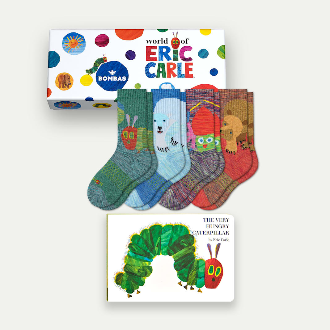 Youth Eric Carle Calf Sock 4-Pack Gift Box & Book