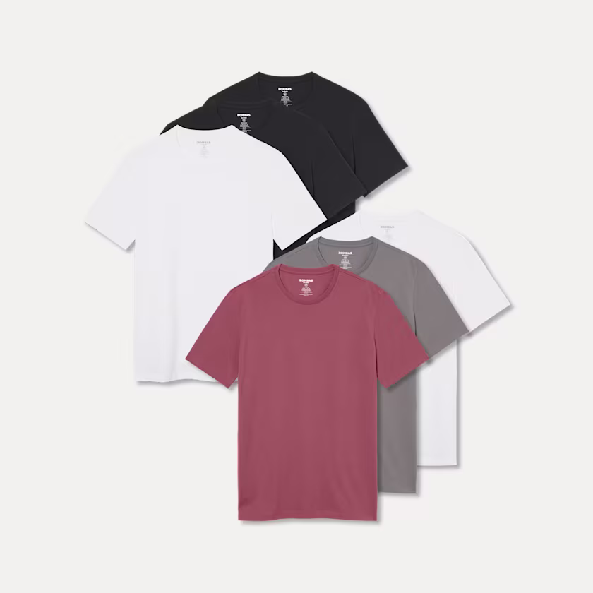 Men's Pima Cotton Slim Crew Neck T-Shirt 6-Pack