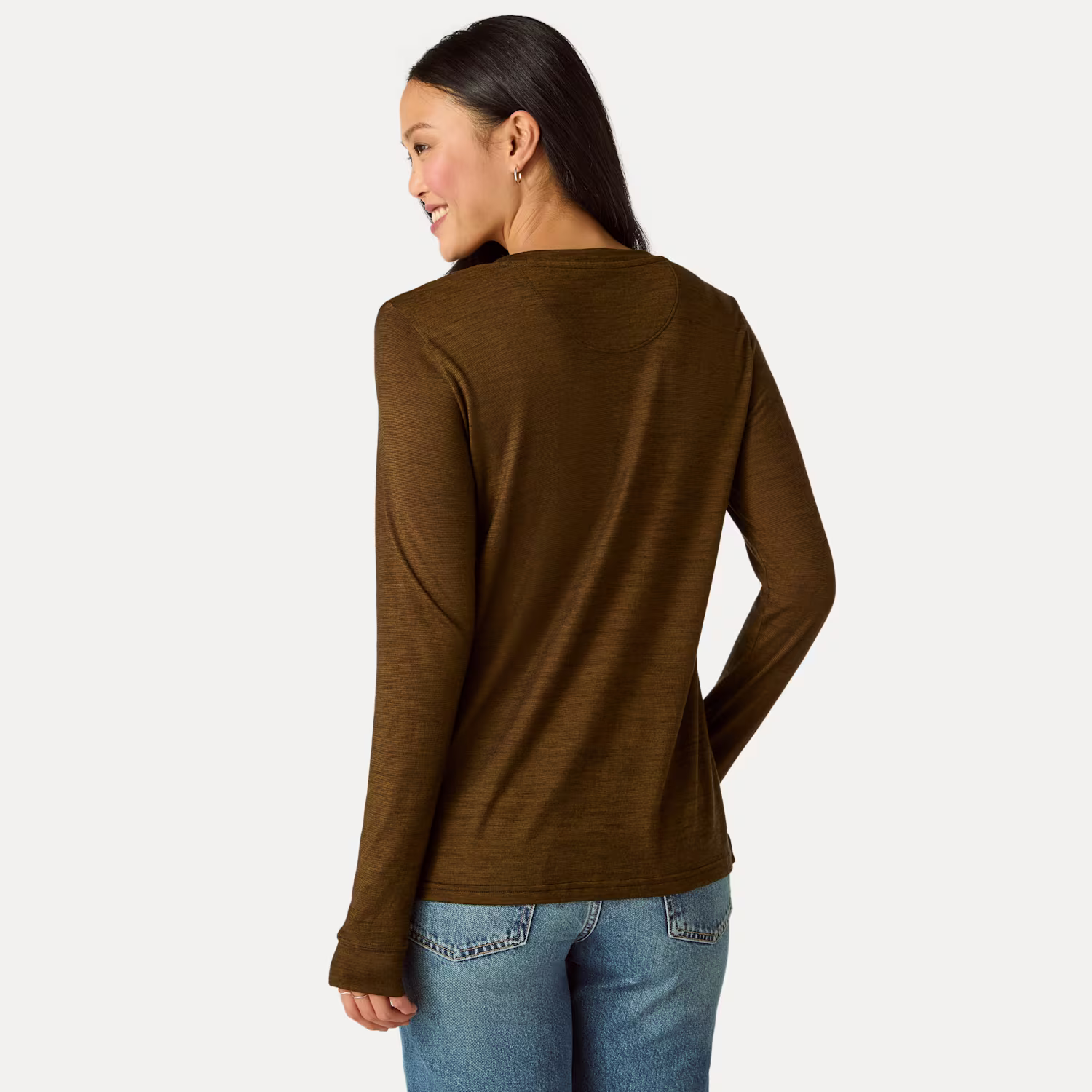 Women's Merino Wool Blend Crew Neck Long Sleeve T-Shirt 3-Pack