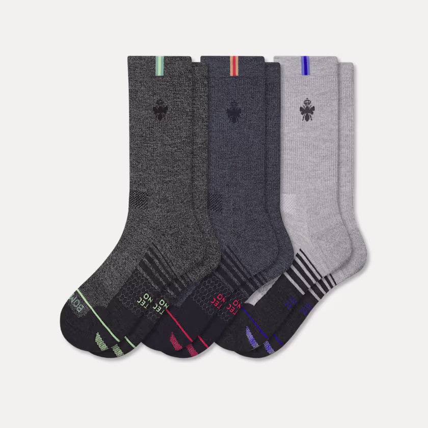 Men's Merino Wool Blend Run Calf Sock 3-Pack