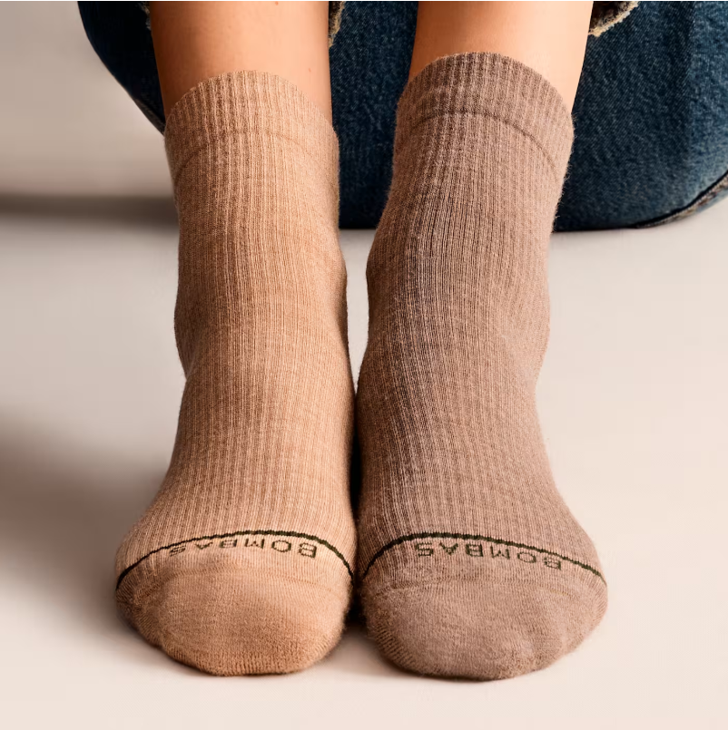 Women's Merino Wool Blend Modern Rib Quarter Socks