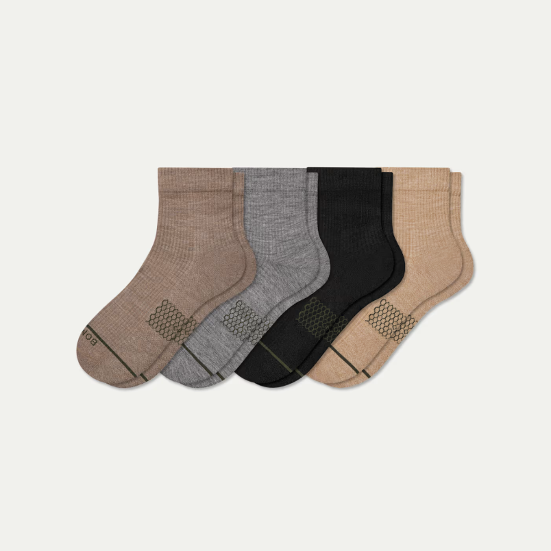 Women's Merino Wool Blend Modern Rib Quarter Sock 4-Pack