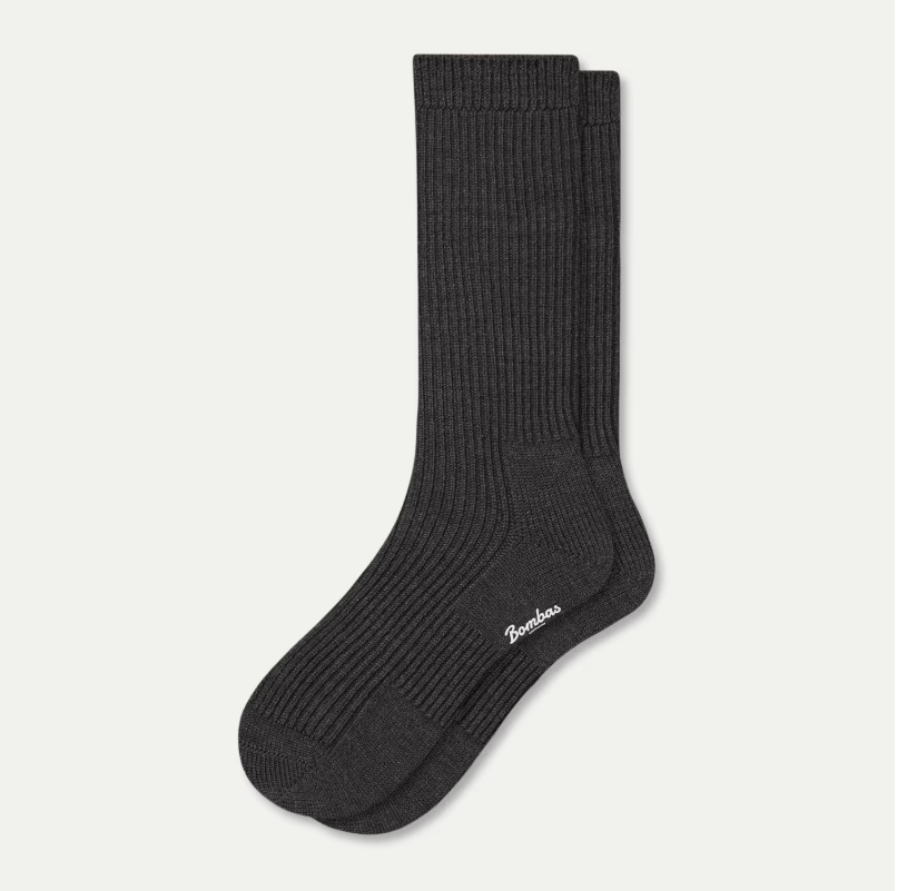 Women's Merino Cashmere Blend Fine Rib Calf Socks