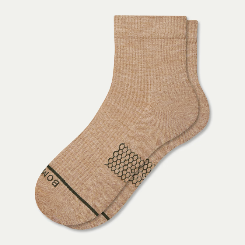 Women's Merino Wool Blend Modern Rib Quarter Socks