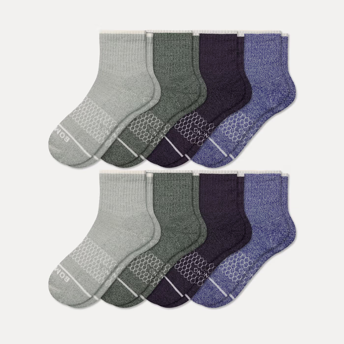 Men's Merino Wool Blend Quarter Sock 8-Pack