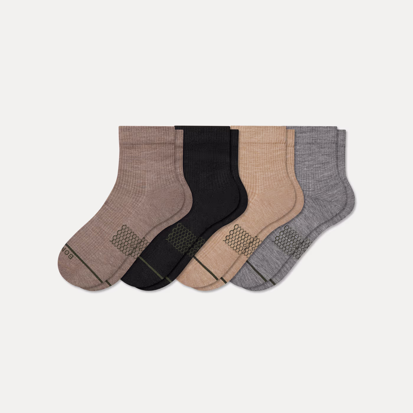Men's Merino Wool Blend Modern Rib Quarter Sock 4-Pack
