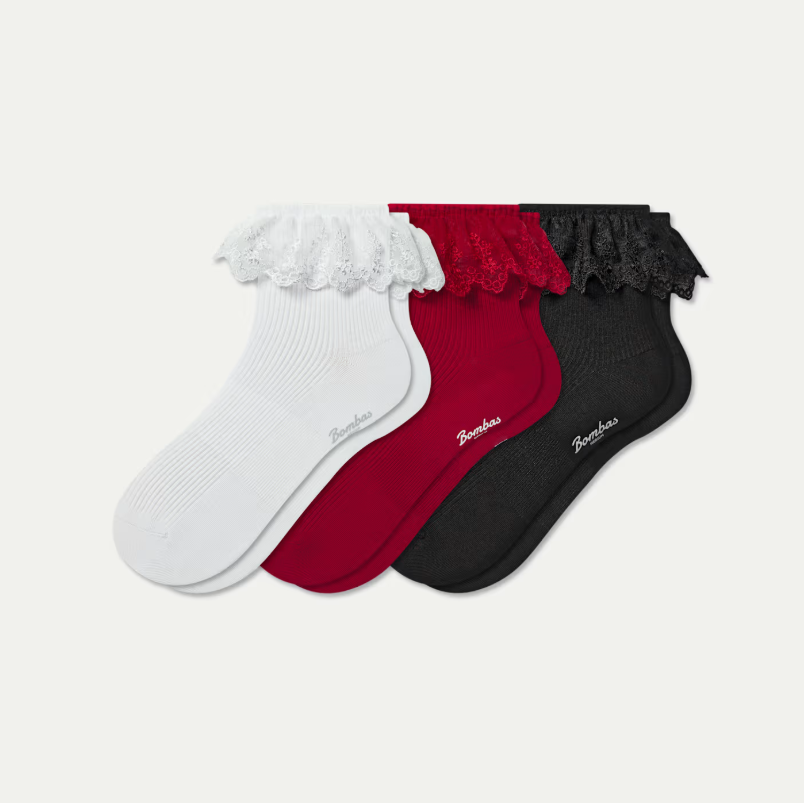 Women’s Ruffle Lace Quarter Sock 3-Pack