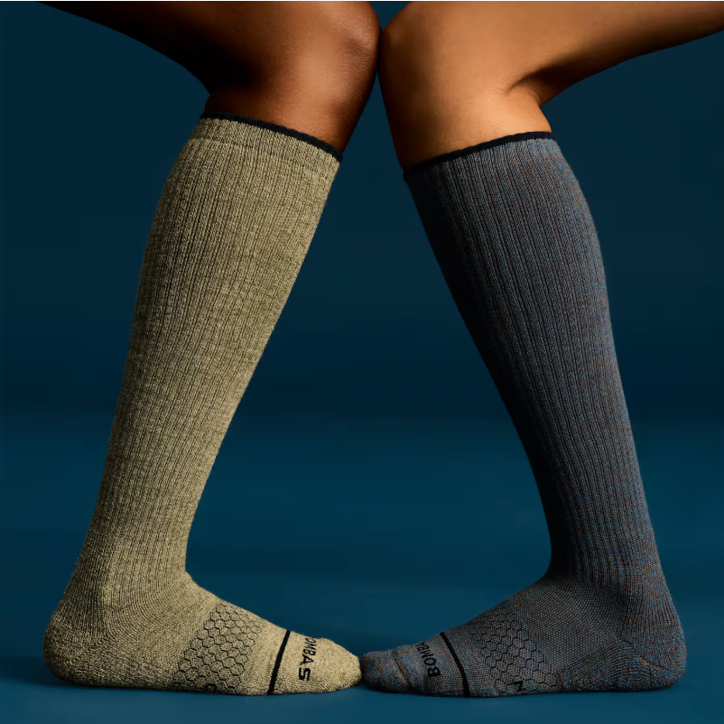 Women's Merino Wool Blend Everyday Compression Knee High Socks (15-20mmHg)
