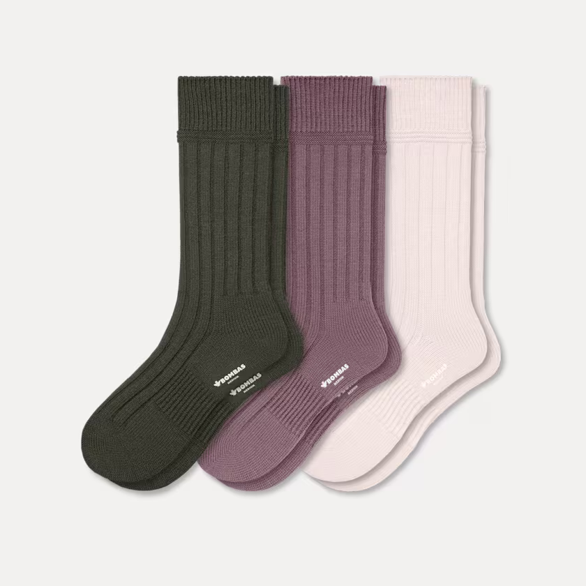 Men's Merino Cashmere Blend Rib Calf Sock 3-Pack