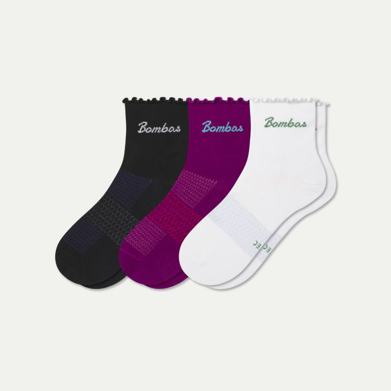 Women’s UltraLite Ruffle Sport Quarter Sock 3-Pack