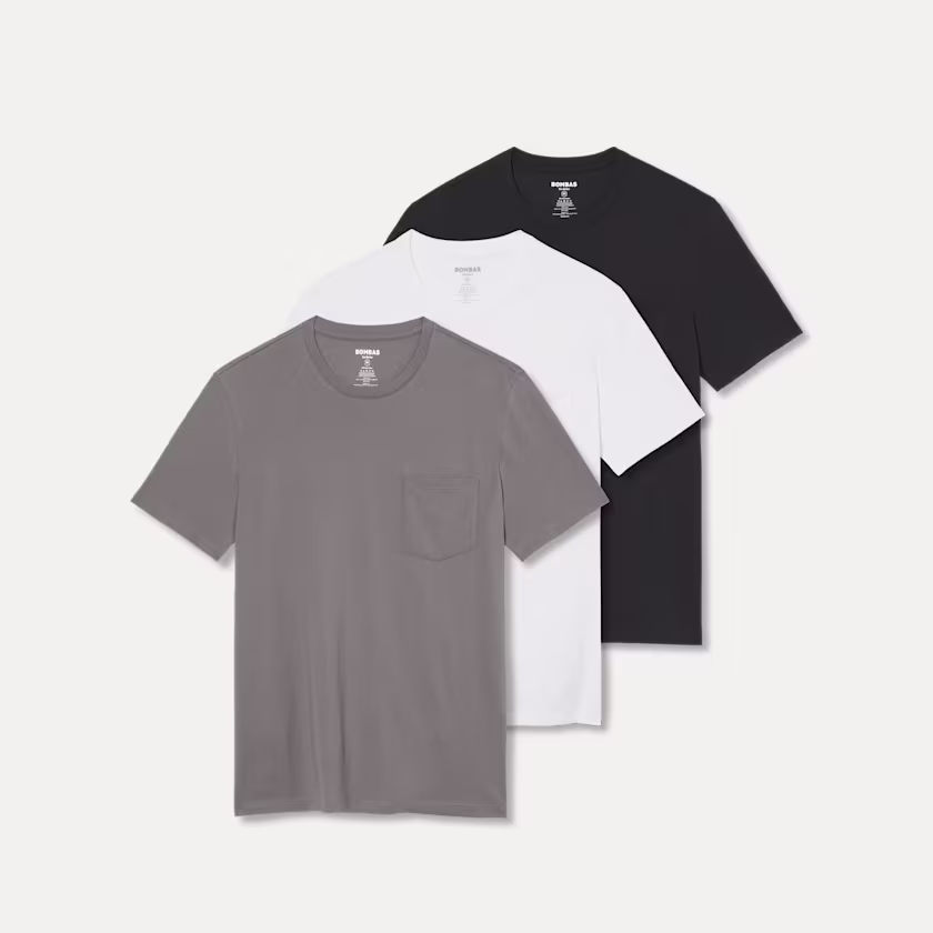 Men's Pima Cotton Pocket Crew Neck T-Shirt 3-Pack