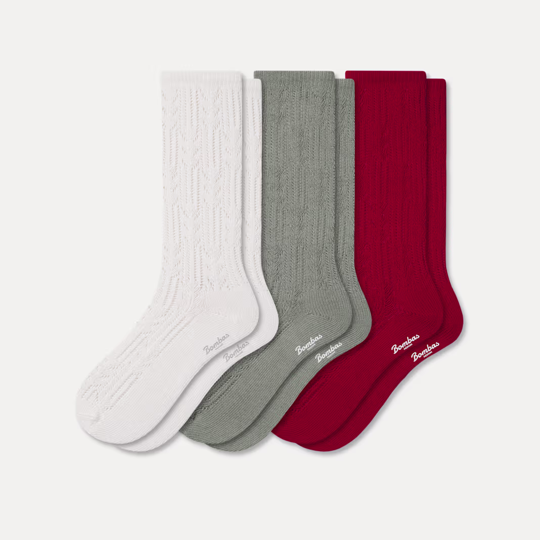 Women’s Pointelle Calf Sock 3-Pack