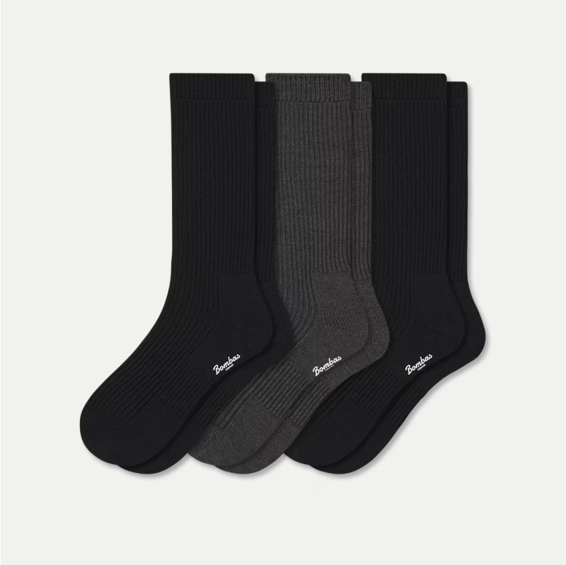 Women's Merino Cashmere Blend Fine Rib Calf Sock 3-Pack