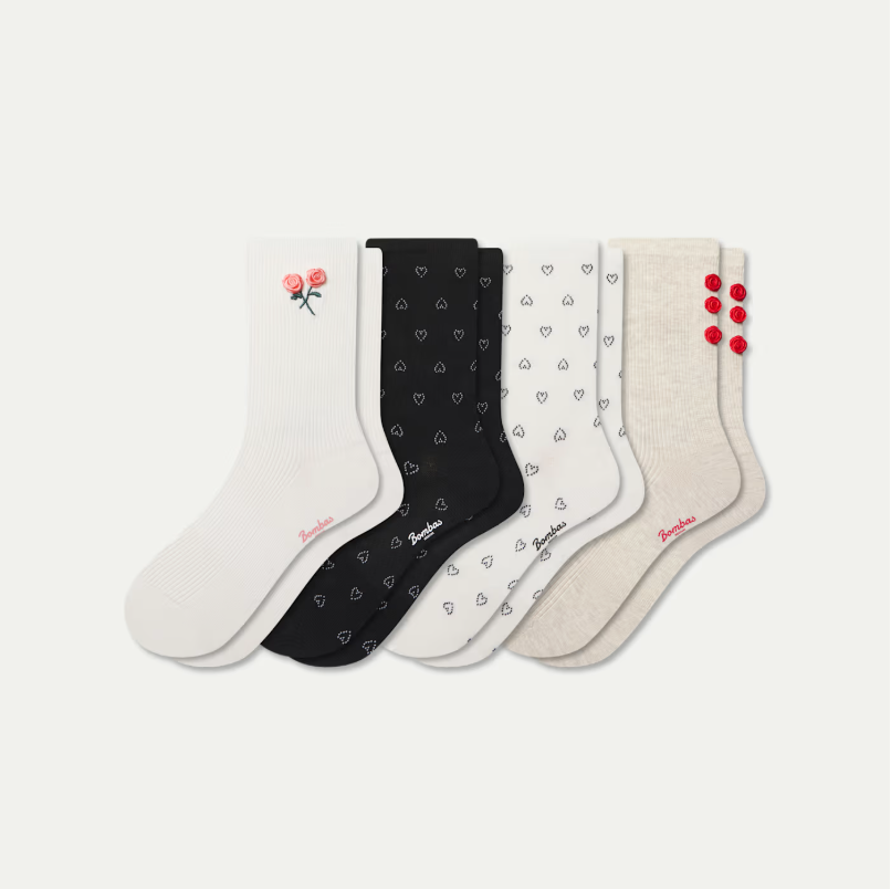 Women’s Valentine’s Day Lightweight Half Calf Sock 4-Pack