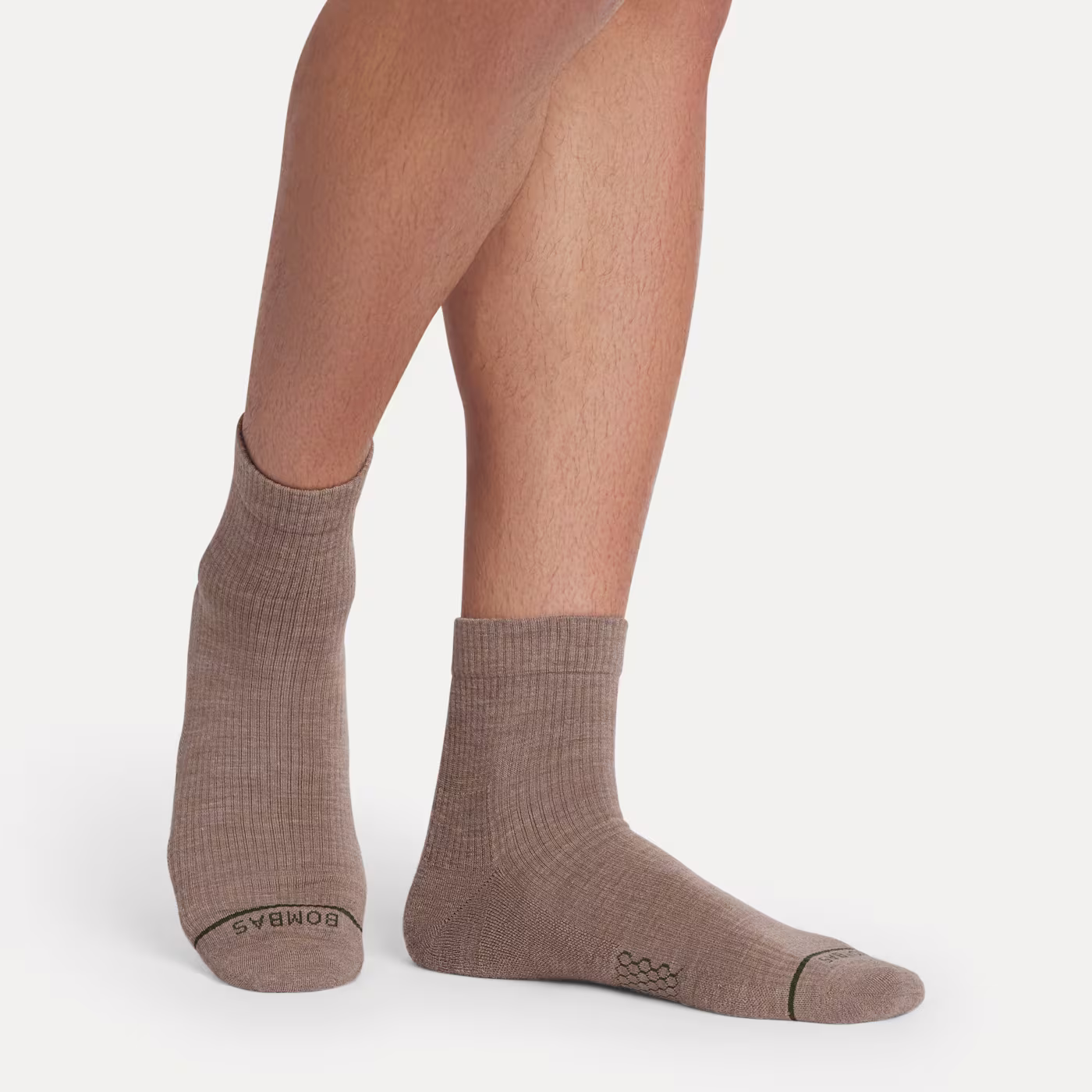 Men's Merino Wool Blend Modern Rib Quarter Socks
