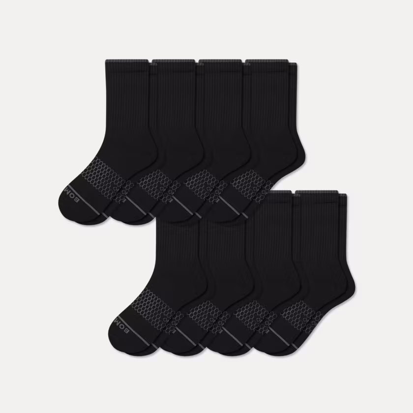 Men's Merino Wool Blend Half Calf Sock 8-Pack