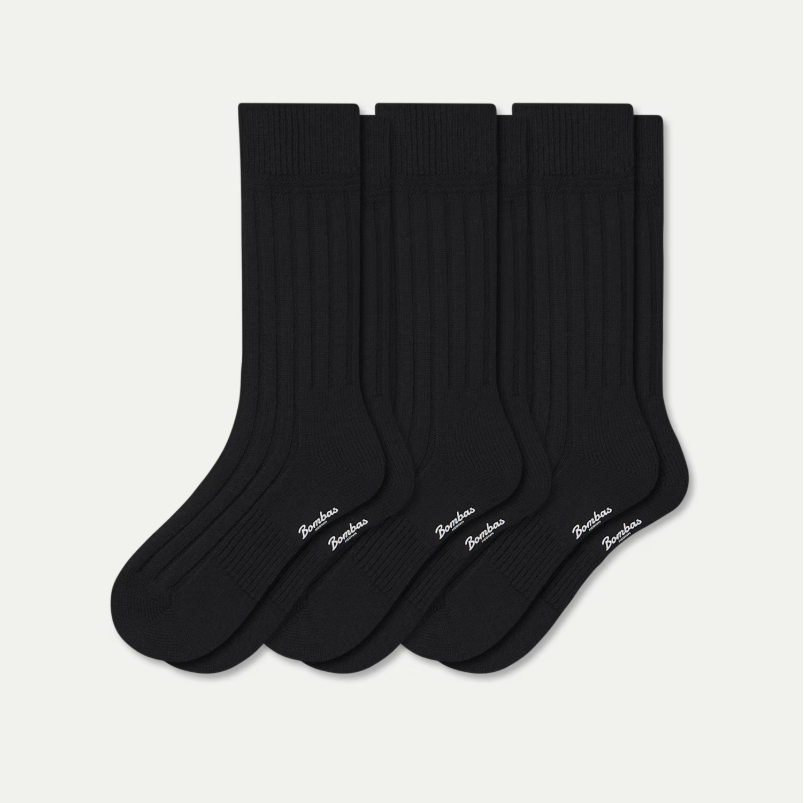 Women's Merino Cashmere Blend Rib Calf Sock 3-Pack