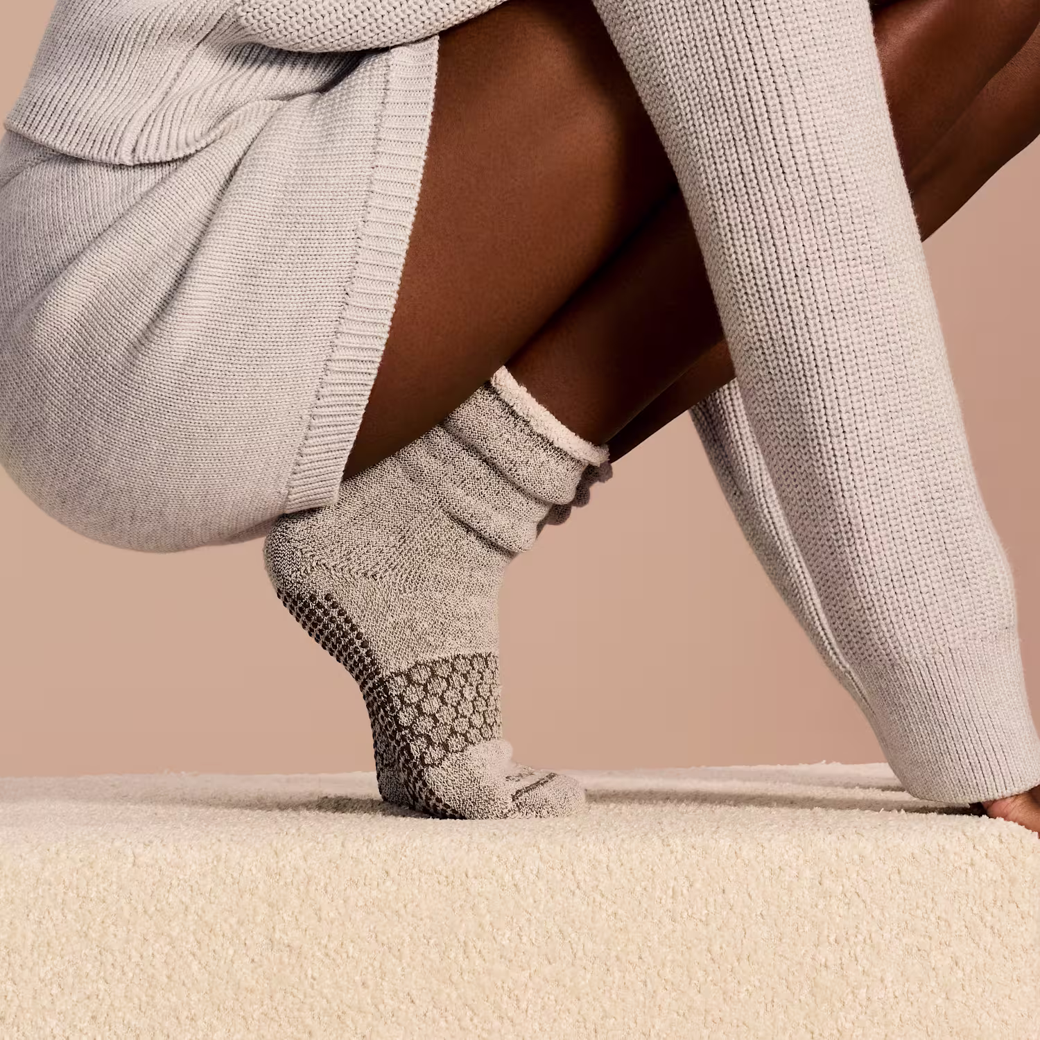 Women’s Roll-Top Merino Blend Gripper House Sock